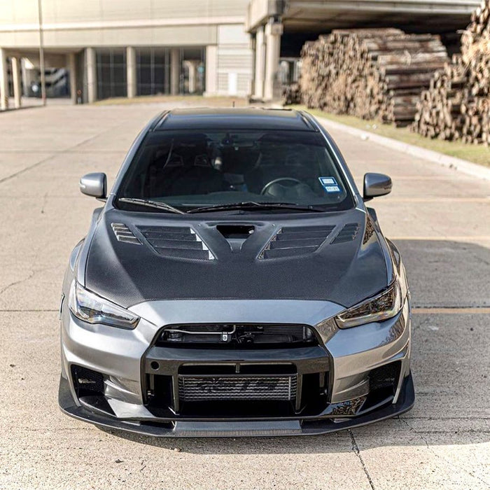 Varis Ver3 Style Carbon Bonnet For Mitsubishi EVO X