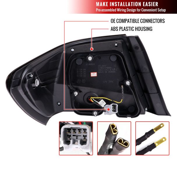 Spec D Black Edition Tail Lights - Subaru Impreza GVB 2007-2013 (Sedan ONLY)
