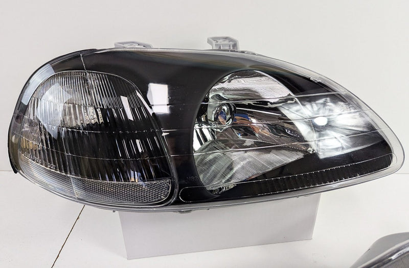 OEM Style Black Housing Head Lights - Honda Civic EK (PFL)
