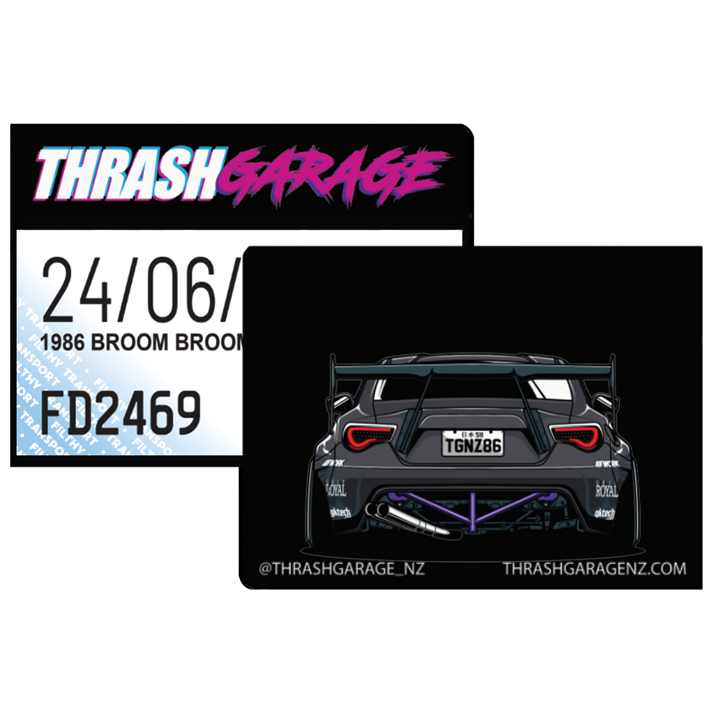 GT86 Rego Slip Pouch — Thrash Garage NZ