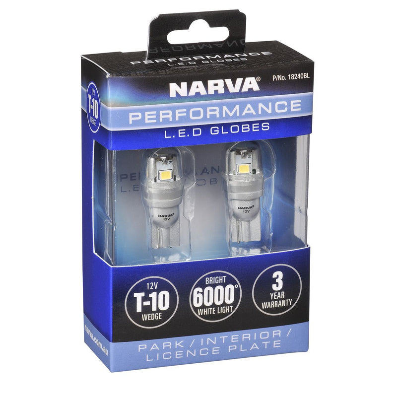 Narva 12V T10 Wedge LED Bulbs (2pk) - 18240BL