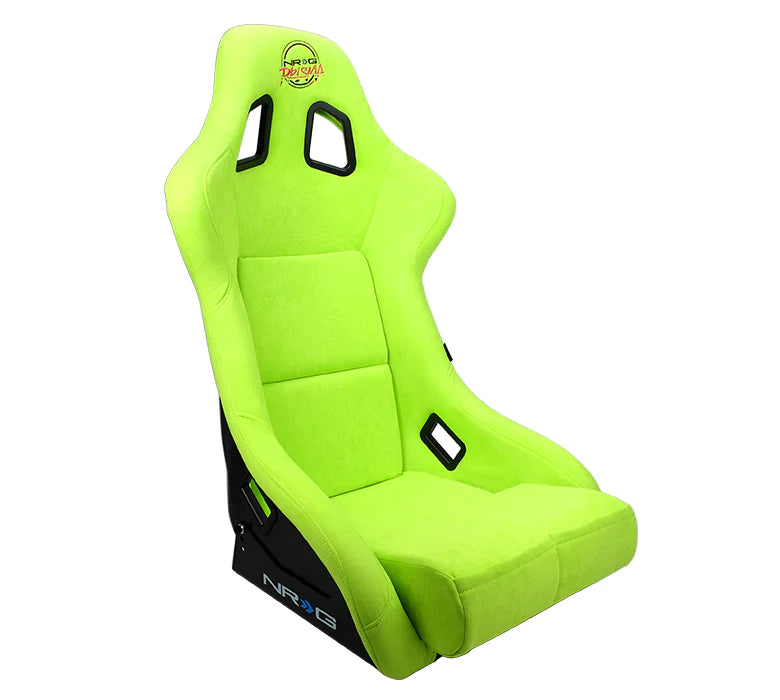 NRG x Prisma Fixed Back Bucket Seats  Neon Green (PAIR) — Thrash Garage NZ