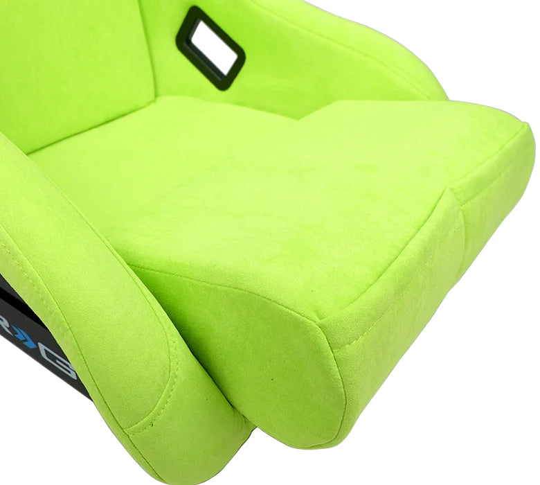 NRG x Prisma Fixed Back Bucket Seats | Neon Green (PAIR)