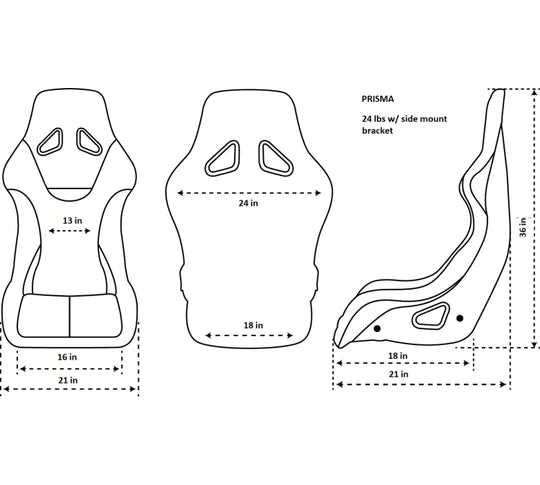 NRG x Prisma Fixed Back Bucket Seats | Pink (PAIR)