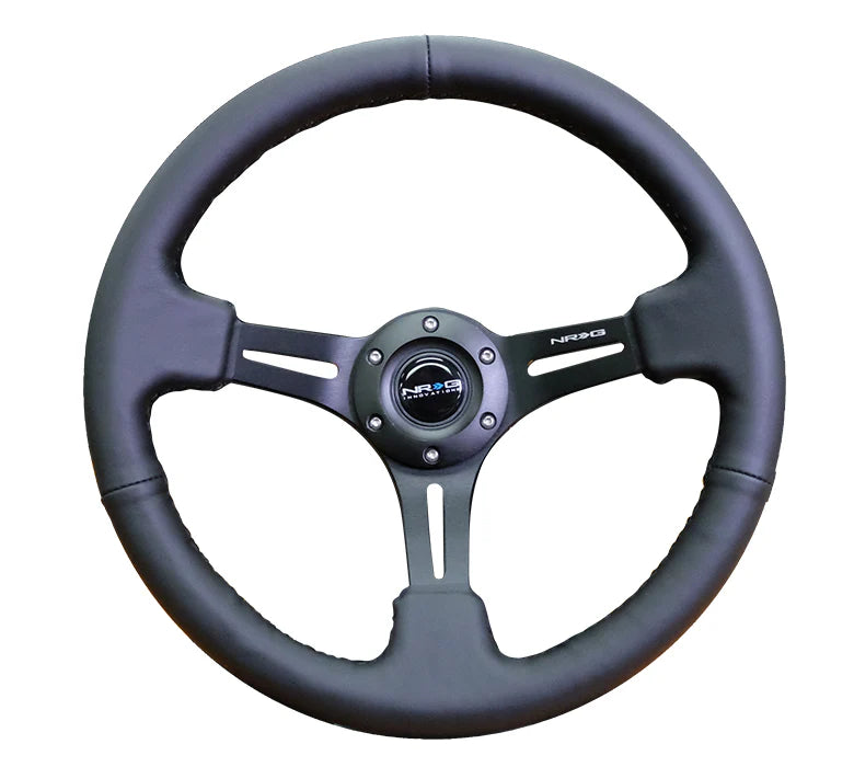 NRG 350mm Steering Wheel | Slit Spoke Leather