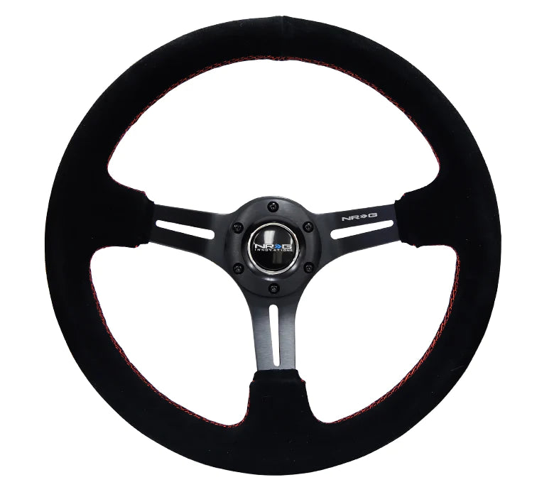 NRG 350mm Steering Wheel | Slit Spoke Suede