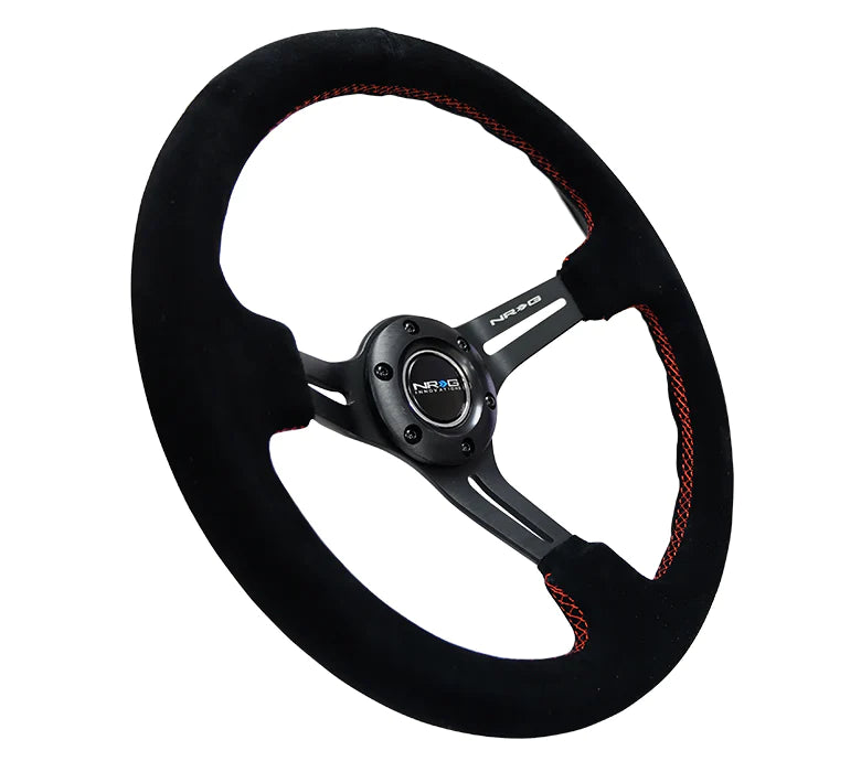 NRG 350mm Steering Wheel | Slit Spoke Suede