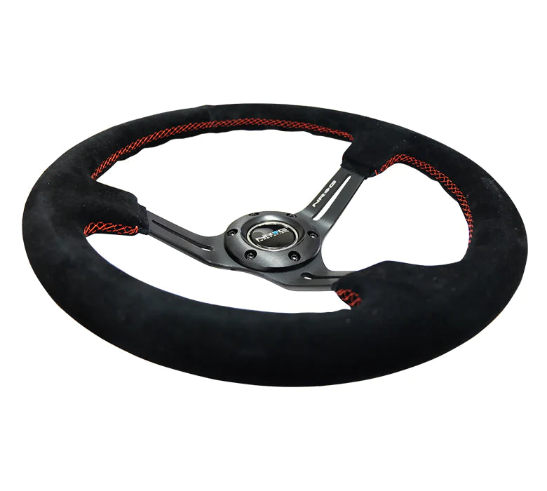 NRG 350mm Steering Wheel | Slit Spoke Suede