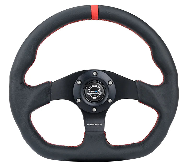 NRG Flat Bottom Steering Wheel | Leather
