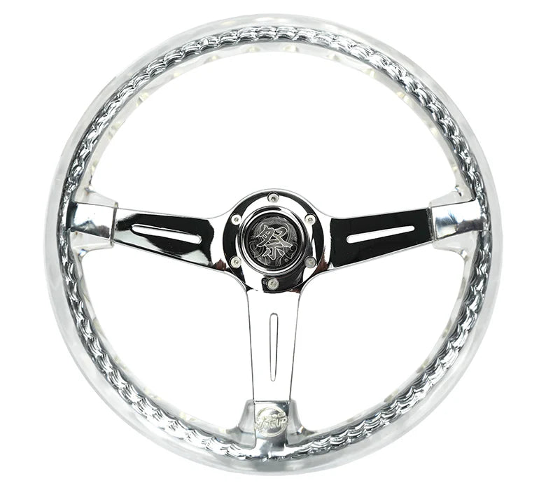NRG Matsuri Acrylic Steering Wheel | Clear Chrome