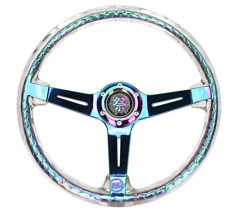 NRG Matsuri Acrylic Steering Wheel | Clear Neo Chrome