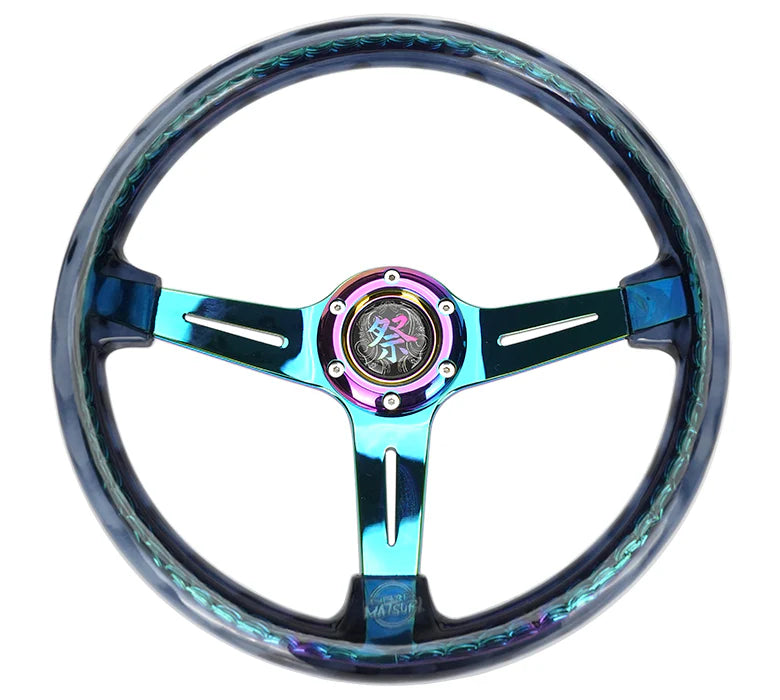 NRG Matsuri Acrylic Steering Wheel | Smoke Neo Chrome