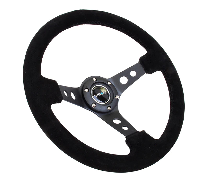 NRG 350mm Steering Wheel | Holes Spoke Suede