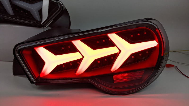 Spec D Smokey Red Edition Full LED Tail Lights - Lambo Style - Toyota 86 / Subaru BRZ