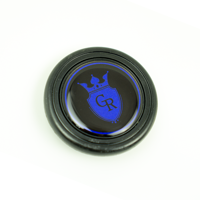 Grip Royal Blue Metallic Crest Horn Button