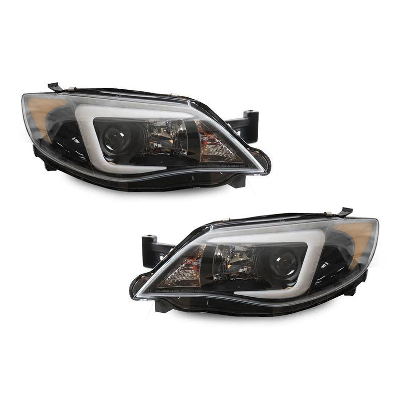 Subaru Impreza Black Housing Projector "C LED" Head Lights - 07>13 GH/GE/GR