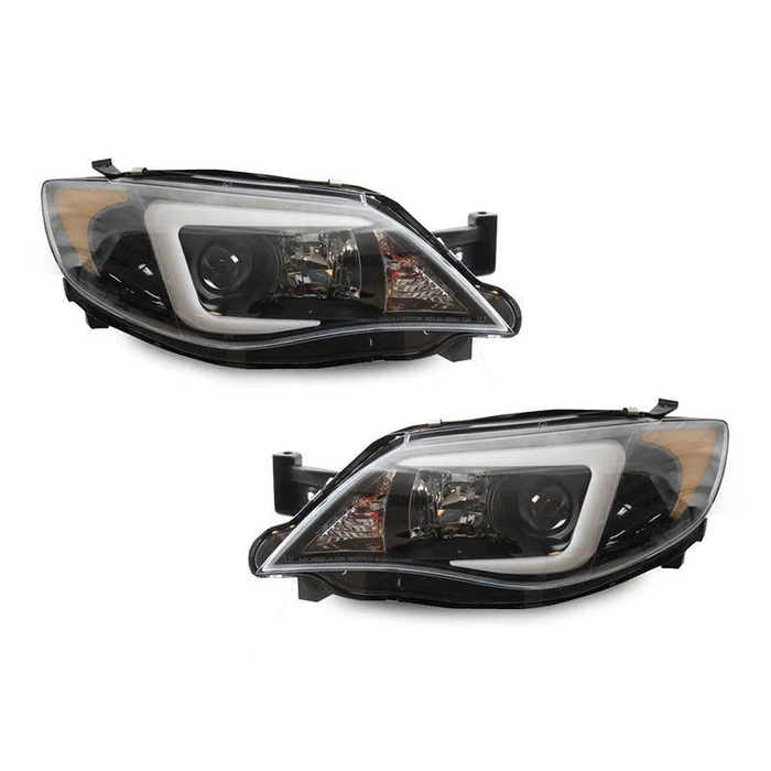 Subaru Impreza Black Housing Projector "C LED" Head Lights - 07>13 GH/GE/GR