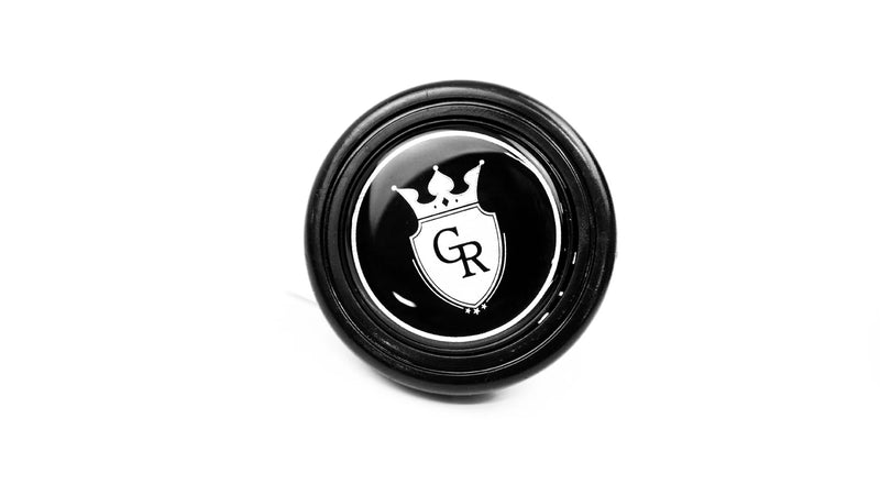 Grip Royal Black & White Crest Horn Button