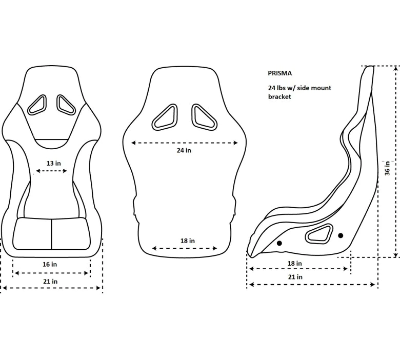 NRG x Prisma Fixed Back Bucket Seats | Ultra Dynasty (PAIR)