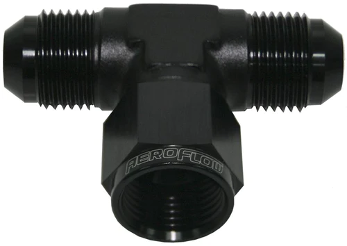 Aeroflow -3AN Tee With -3AN Female Swivel Flare Nut On Side - AF144-03BLK
