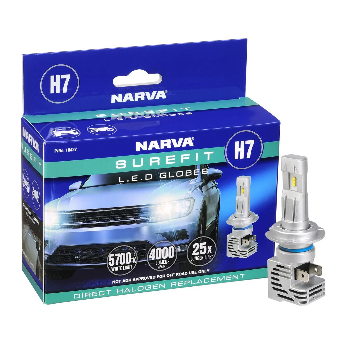 Narva H7 Surefit LED Headlight Bulbs — Thrash Garage NZ