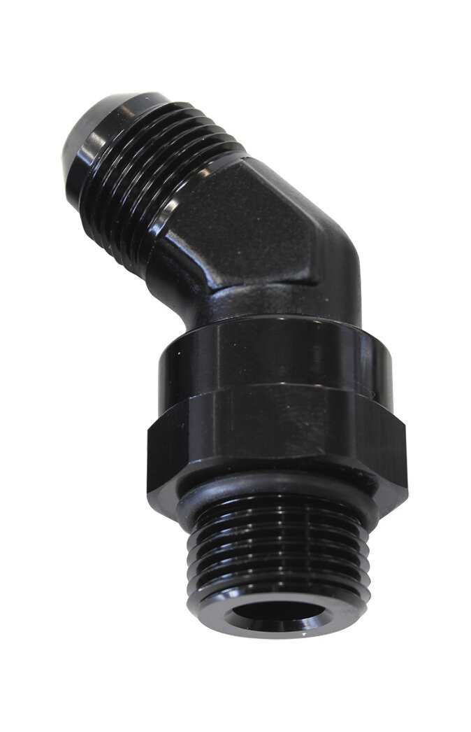 Aeroflow -10 ORB 45 Deg to -10AN Male - AF945-10BLK