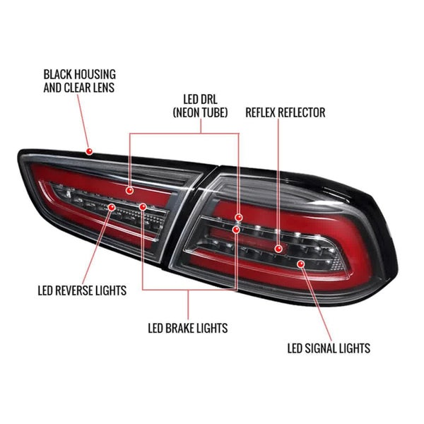 Mitsubishi Lancer / EVO X Spec D Black Edition LED Tail Lights 08-17