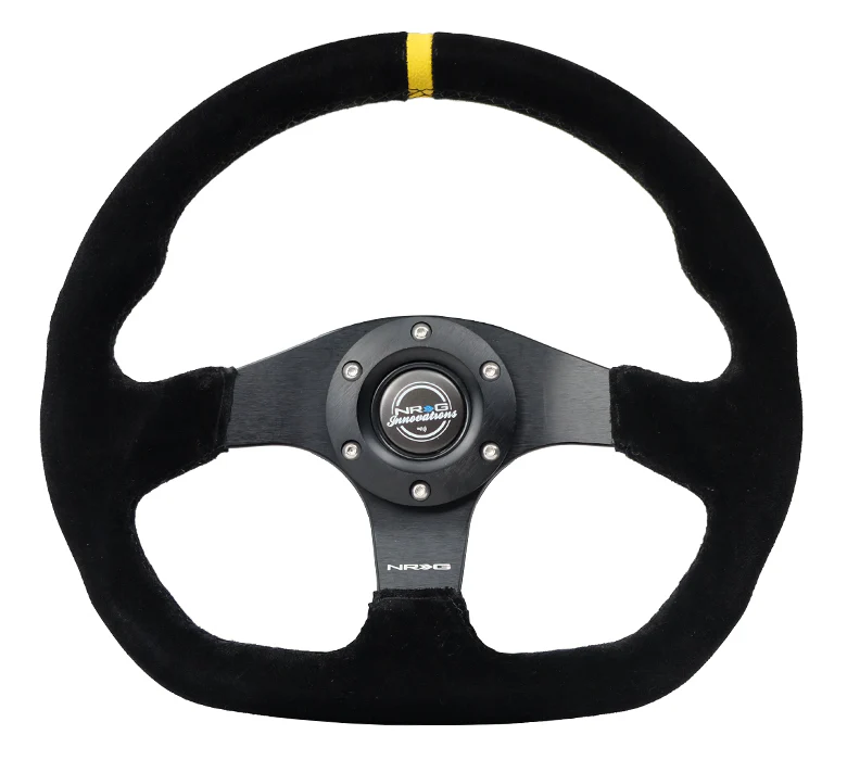 NRG Flat Bottom Steering Wheel | Suede
