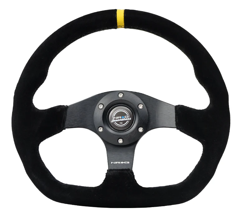 NRG Flat Bottom Steering Wheel - Suede