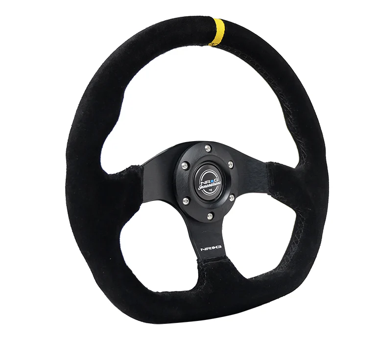 NRG Flat Bottom Steering Wheel - Suede