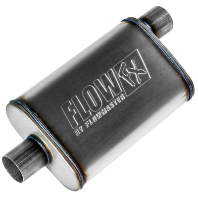 Flowmaster Stainless Steel 2.5" Muffler - Offset In / Centre Out