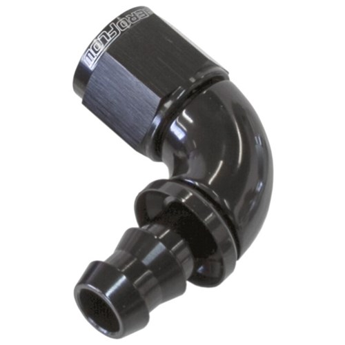 Aeroflow Push Lock 90 Degree -10AN - AF513-10BLK