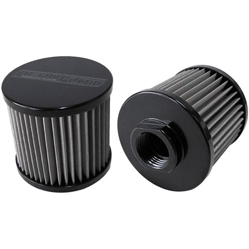 Aeroflow Stainless Steel Billet Breather -12AN Female - AF77-2001BLK