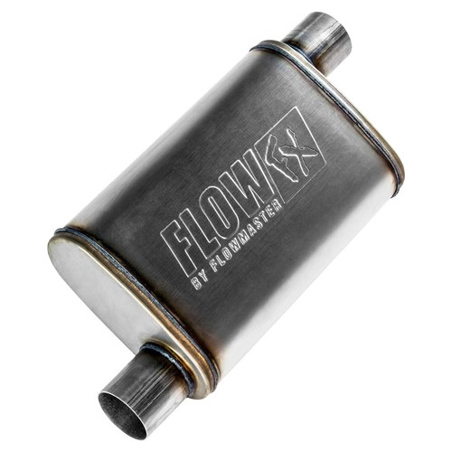 Flowmaster Stainless Steel 2.5" Muffler - Offset In / Offset Out