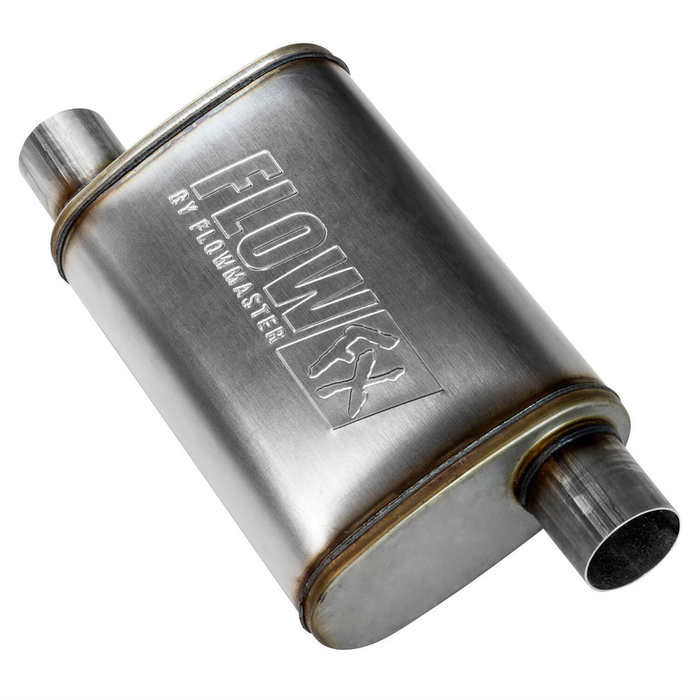 Flowmaster Stainless Steel 2.5" Muffler - Offset In / Offset Out