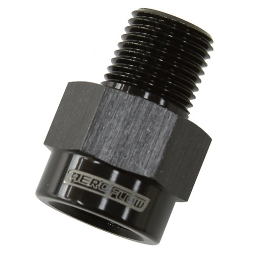 Aeroflow 1/8" BSPT Male to 1/8" NPT Female Adapter - AF925-04-04BLK