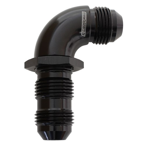 Aeroflow Full Flow AN Bulkhead 90Degree (Black) - AF533