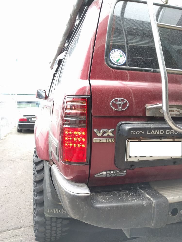 Red & Smoked LED Tail Lights - Toyota Landcruiser 80 Series