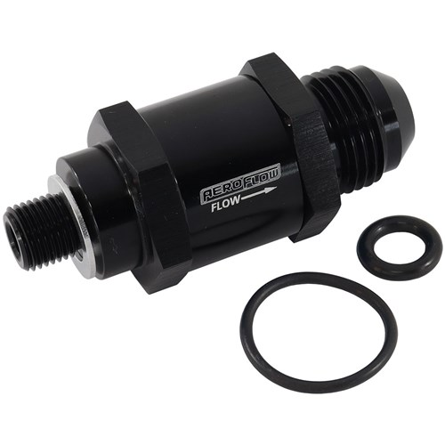 Aeroflow EFI Fuel Pump Check Valve -6AN (M10 x 1.00mm) - AF616-06BLK