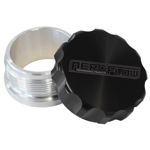 Aeroflow 1.5" Alloy Weld Bung & Cap Black - AF460-24BLK