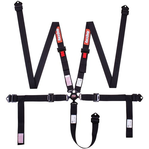 Racequip 5-Point Camlock Racing Harness, 2" Wide Pull Down, Black