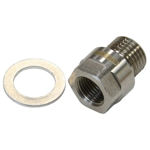 Aeroflow Metric Pipe Reducer M12x1.5 to 1/8" NPT (Stainless Steel) - AF912-M12-02SS