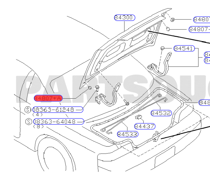 Nissan Boot Rubber Stopper (Front) - Silvia S14 / Skyline R32