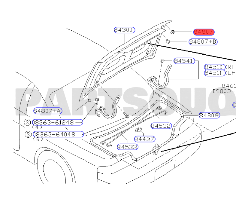 Nissan Boot Rubber Stopper (Rear) - Silvia S14