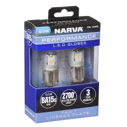 Narva 12V/24V BA15S LED Bulbs (2PK) - 18260BL