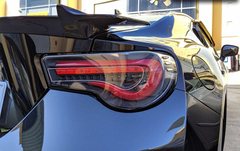 Valenti Hyper Black Carbon Tail Lights w/ Red LED Bar - Toyota 86 & Subaru BRZ