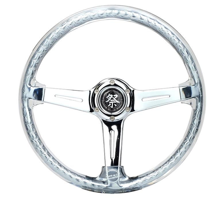 NRG Matsuri Acrylic Steering Wheel | Clear Chrome