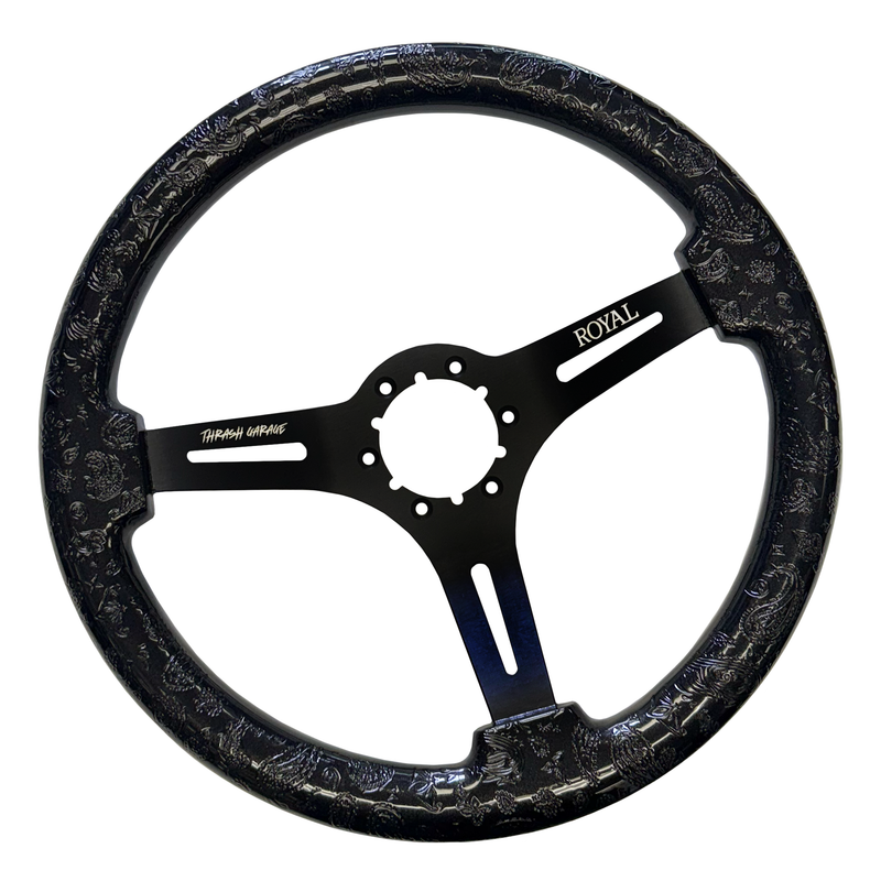 Grip Royal Black Pearl Paisley Etch Steering Wheel