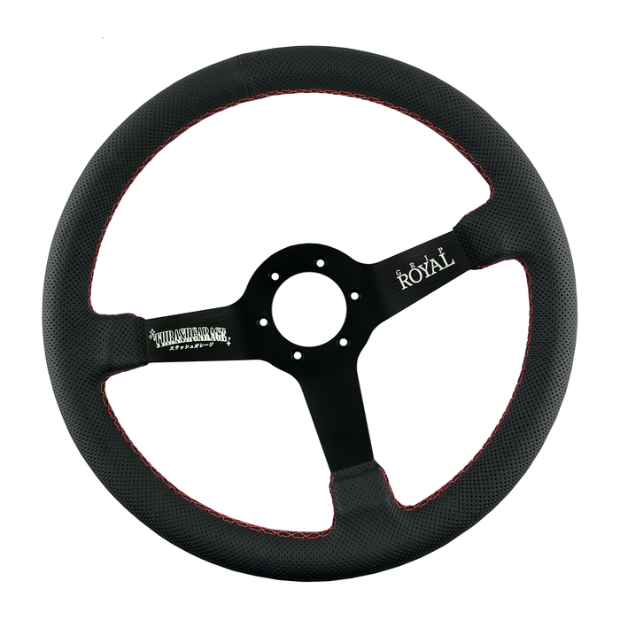 Grip Royal Perforated Leather w/ Red Steering Wheel