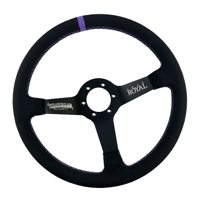 Grip Royal Black Suede w/ Purple Stitch Steering Wheel